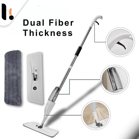 360 Rotating Spray Mop For Floor Cleaning, with dual fiber thickness