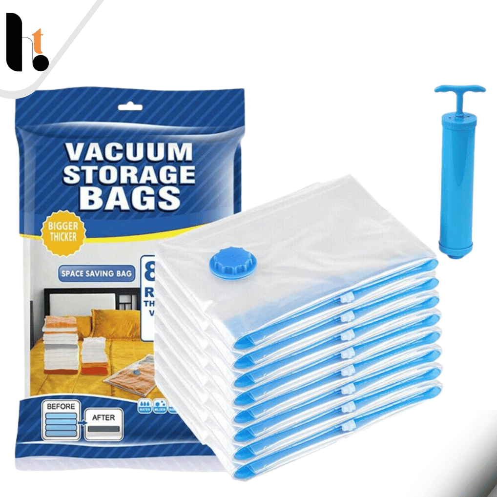 5Pcs Vacuum Seal Storage Bags With Pump