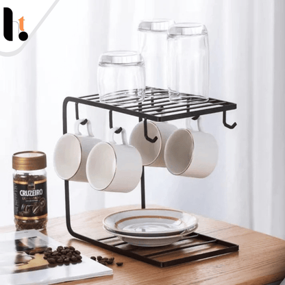 Modern Space-Saving Mug Organizer with Smooth Hooks