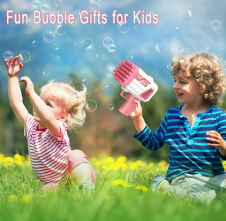 Electric 2-in-1 Rocket Bubble Gun for Kids