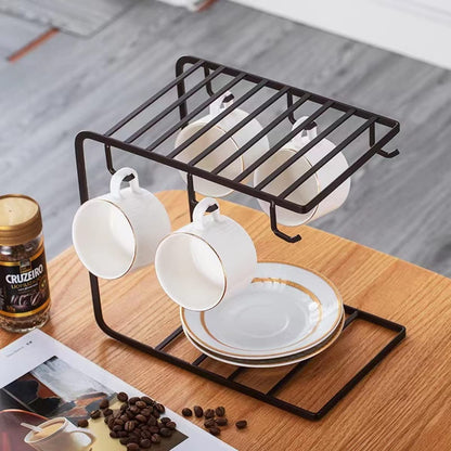 Modern Space-Saving Mug Organizer with Smooth Hooks