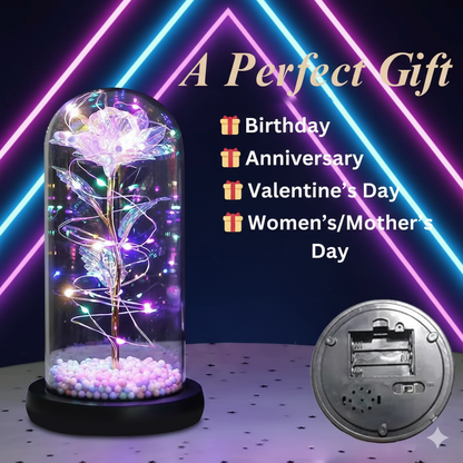 Rose LED light with Glass Dome Romantic, Perfect for gift