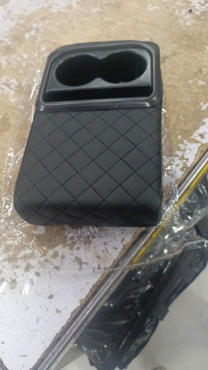 Car Armrest Cushion with Cup Holder & Storage Box