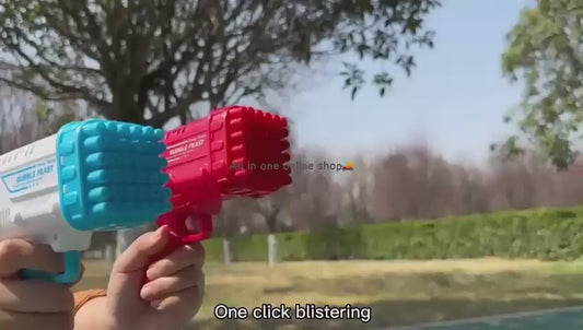 Electric 2-in-1 Rocket Bubble Gun for Kids